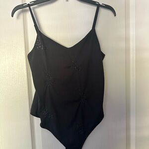 H&M Elegant Black Spaghetti Strap Bodysuit